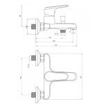 SIVA vodovodní baterie vanová nástěnná