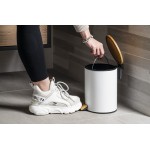 BAMBUS odpadkový koš kulatý 5l, Soft Close, bílá mat