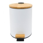 BAMBUS odpadkový koš kulatý 5l, Soft Close, bílá mat
