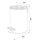 BAMBUS odpadkový koš kulatý 5l, Soft Close, bílá mat