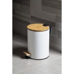 BAMBUS odpadkový koš kulatý 5l, Soft Close, bílá mat