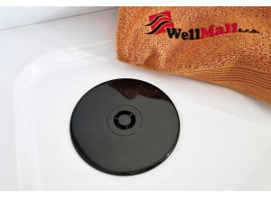 Krytka k vaničkovému sifonu 90 - černá lesk