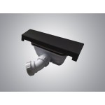 Sifon s krytkou pro sprchové vaničky HARD, černá mat