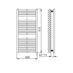 TONDI-E elektrické otopné těleso rovné 600x970 mm, 400 W, bílá