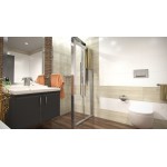 DELTA ROCKY 80x80 Clear Well Sprchový kout se zalamovacími dveřmi a mramorovou vaničkou