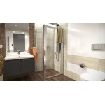 DELTA ROCKY 80x80 Clear Well Sprchový kout se zalamovacími dveřmi a mramorovou vaničkou