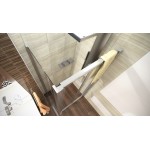 DELTA ROCKY 80x80 Clear Well Sprchový kout se zalamovacími dveřmi a mramorovou vaničkou