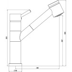 LISSA LONG Vodovodní baterie s výsuvnou sprškou