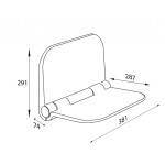 DINO sklopné sedátko do sprchového koutu, 37,5x29,5cm, bílá