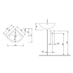LUIGI keramické umývátko rohové 34x34 cm, bílá