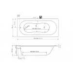 JIZERA vana 170x70x39cm, bez nožiček, bílá