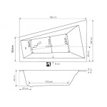 METUJE vana 160x100x42cm, levá, bílá