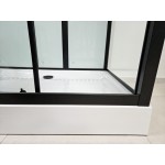 GLASS 120x80x225 Černý Masážní sprchový box obdélníkový