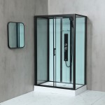 GLASS 120x80x225 Černý Masážní sprchový box obdélníkový