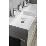 GODIVA dvojumyvadlo, litý mramor, 119x44 cm, bílá