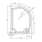 RIVA sprchová vanička z litého mramoru, čtvrtkruh 100x80cm, levá, bílá