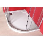 RIVA sprchová vanička z litého mramoru, čtvrtkruh 100x80cm, levá, bílá