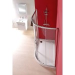 RIVA sprchová vanička z litého mramoru, čtvrtkruh 100x80cm, levá, bílá