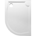 RIVA sprchová vanička z litého mramoru, čtvrtkruh 100x80cm, levá, bílá