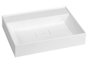 GODIVA umyvadlo, litý mramor, 58x44cm, bez otvoru pro baterii, bílá