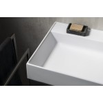 GODIVA umyvadlo, litý mramor, 58x44cm, bez otvoru pro baterii, bílá