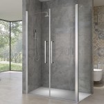 HANY ROCKY 80x80 Čiré Sprchový kout čtvercový  s mramorovou vaničkou