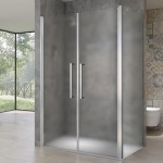 HANY ROCKY 80x80 Grape Sprchový kout čtvercový s mramorovou vaničkou