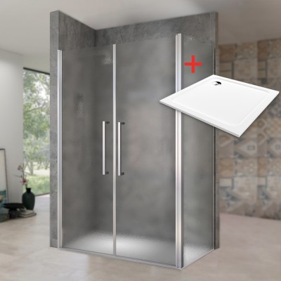 HANY ROCKY 80x80 Grape Sprchový kout čtvercový s mramorovou vaničkou