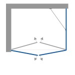 HANY COMBI 95x80 Čiré Sprchová zástěna obdélníková
