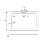 HARD 120x70x3,5 obdélníková mramorová vanička