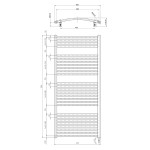 ORBIT-E elektrické otopné těleso oblé 600x1320 mm, 600 W, bílá
