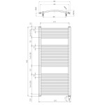 ORBIT-E elektrické otopné těleso oblé 450x960 mm, 300 W, bílá