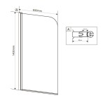 JET NEW Black 65 x 140 cm Vanová zástěna jednodílná