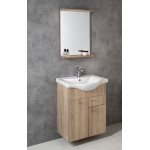 KORIN STRIP zrcadlo s LED osvětlením 50x70x12cm, dub platin