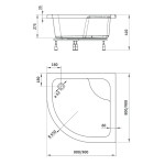DEP 80 Sprchová vanička hluboká, výška 41 cm