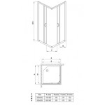 FUNY Q 90 Frost Sprchová zástěna čtvercová