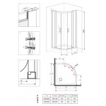 FUNY 80 Clear Sprchová zástěna čtvrtkruhová