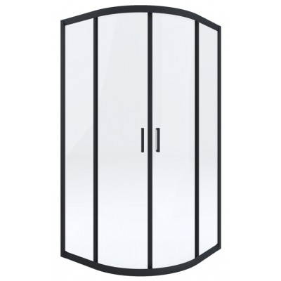 FUNY 80 BLACK Clear ROCKY Sprchová zástěna čtvrtkruhová s mramorovou vaničkou