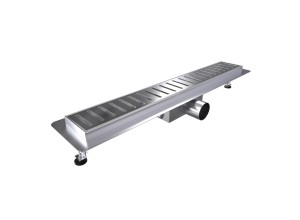 L-DRAINWELL 100 Chrom Odtokový podlahový žlab, žebřík