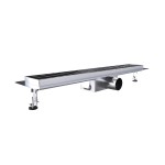 L-DRAINWELL 100 Chrom Odtokový podlahový žlab, žebřík