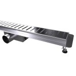 L-DRAINWELL 90 Chrom Odtokový podlahový žlab, žebřík