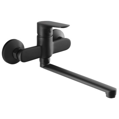 LOTTA nástěnná umyvadlová baterie, ramínko ploché, černá mat