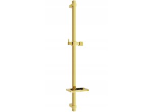 Sprchová kovová tyč s držákem a mýdlenkou 80 cm - zlatá