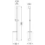 Posuvný držák sprchy s mýdlenkou, 90 cm, černá