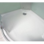 MILD 80 WHITE Sprchový box čtvrtkruhový s akrylátovou vaničkou a sedátkem