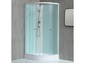 MILD AS-Levý 100x80 WHITE Sprchový box asymetrický s nízkou akrylátovou vaničkou