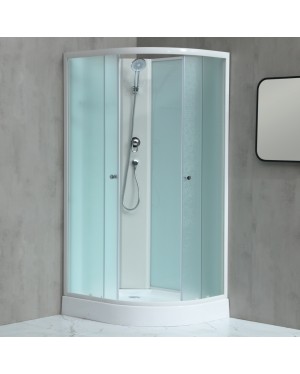 MILD AS-Levý 100x80 WHITE Sprchový box asymetrický s nízkou akrylátovou vaničkou