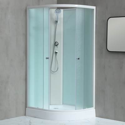 MILD AS-Levý 100x80 WHITE Sprchový box asymetrický s nízkou akrylátovou vaničkou