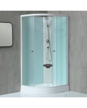 MILD AS-Pravý 100x80 WHITE Sprchový box asymetrický s akrylátovou vaničkou a sedátkem