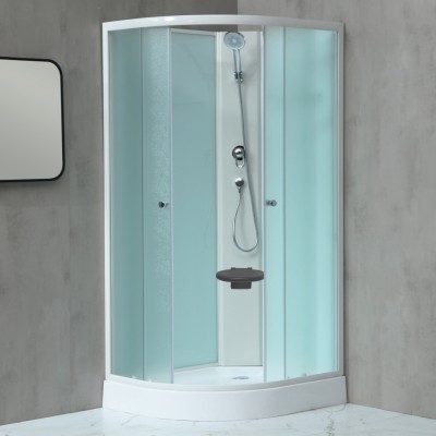 MILD AS-Pravý 100x80 WHITE Sprchový box asymetrický s akrylátovou vaničkou a sedátkem